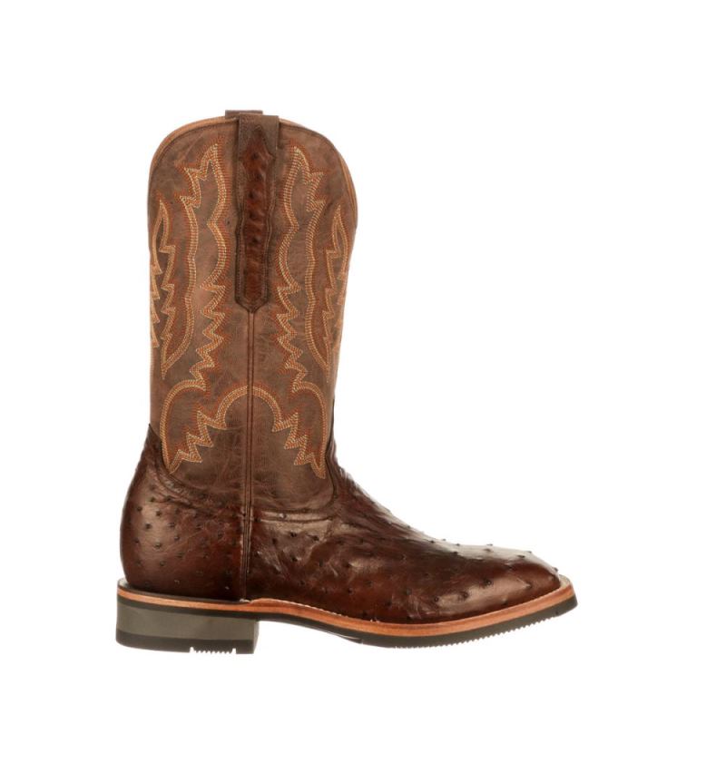 Lucchese Boots | Rowdy Ostrich - Antique Chocolate