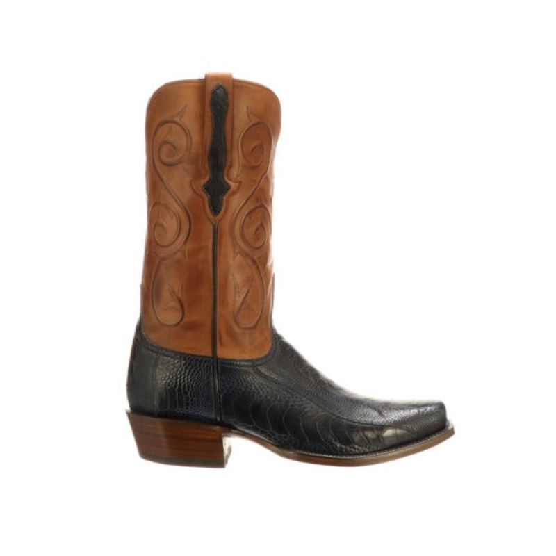 Lucchese Boots | Red River - Navy + Rust