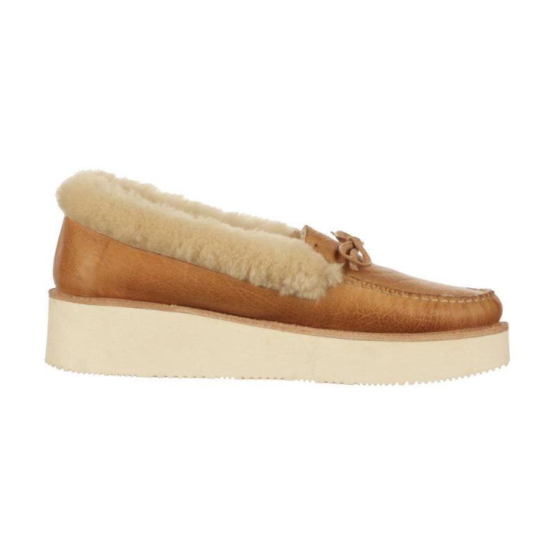 Lucchese Boots | Shearling Wedge Moccasin - Tan
