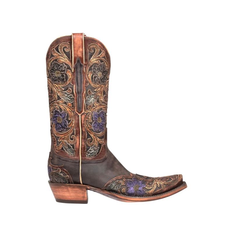 Lucchese Boots | Drea - Dark Brown + Natural