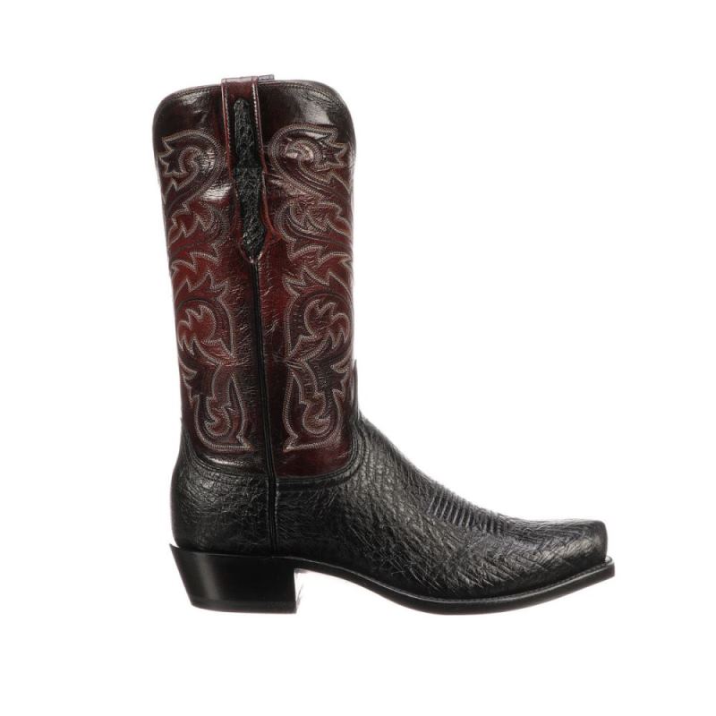 Lucchese Boots | Nathan - Black + Black Cherry