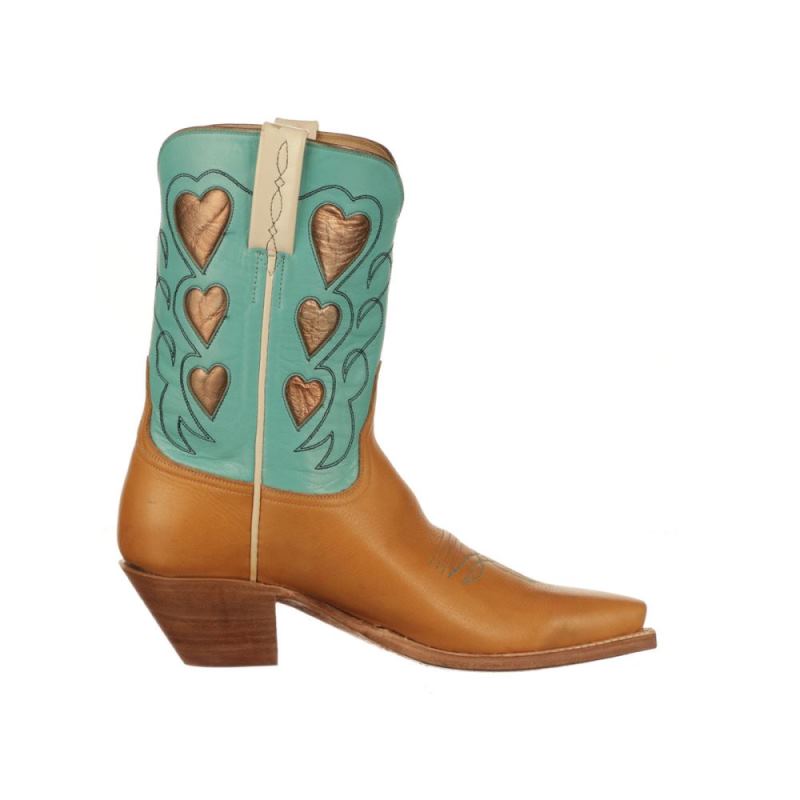 Lucchese Boots | Queen Of Hearts - Tan + Turquoise