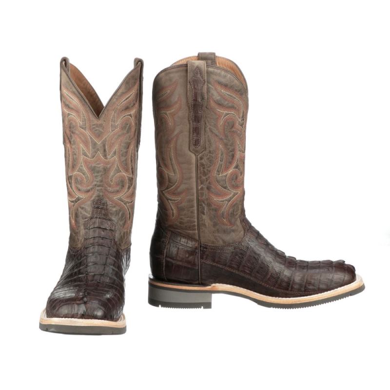 Lucchese Boots | Rowdy Hornback Caiman - Chocolate