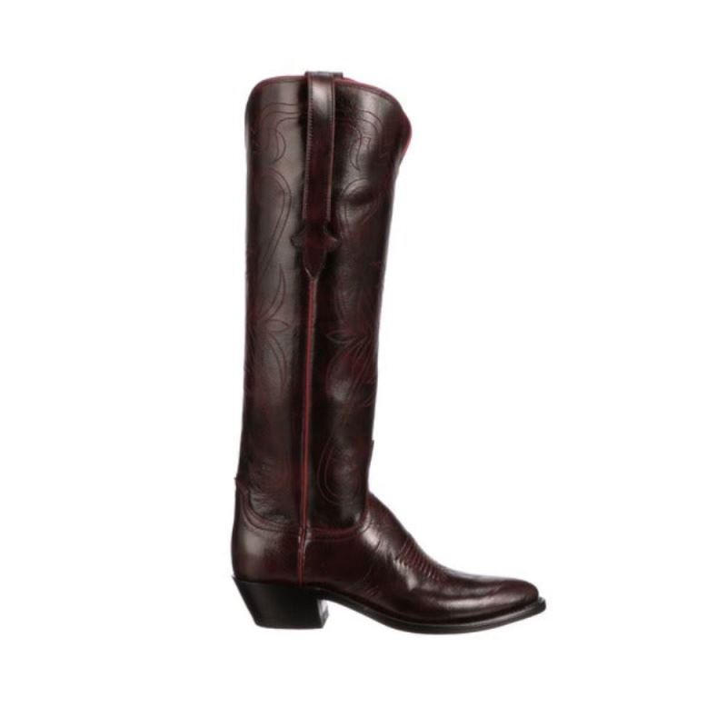 Lucchese Boots | Saltillo Tall - Black Cherry + Cognac