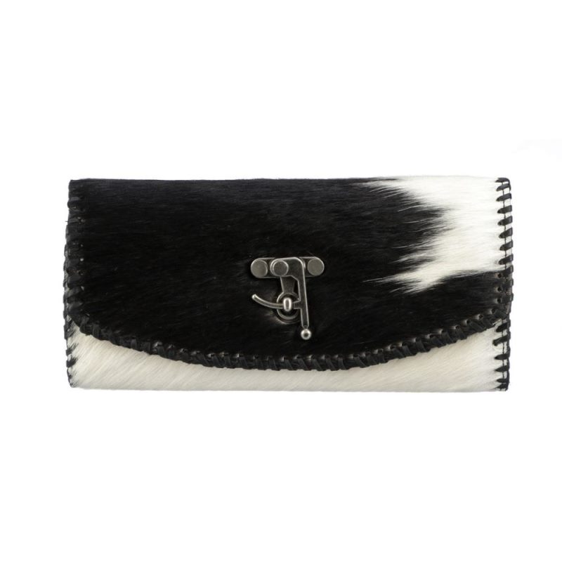 Lucchese Boots | Mini Cowprint Clutch - Black/White