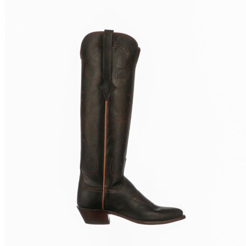 Lucchese Boots | Saltillo Tall - Black + Cognac