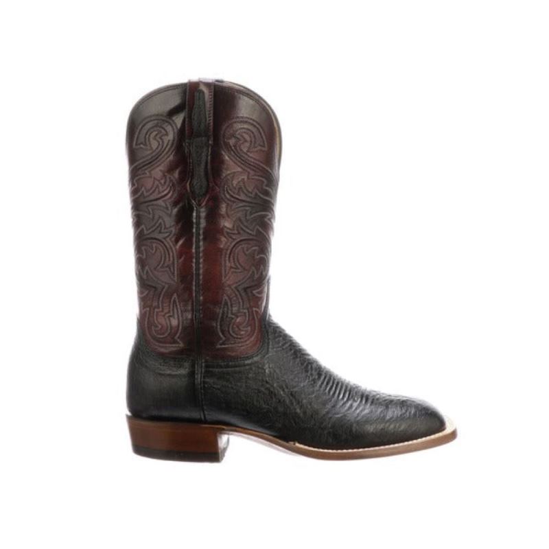 Lucchese Boots | Lance - Black + Black Cherry