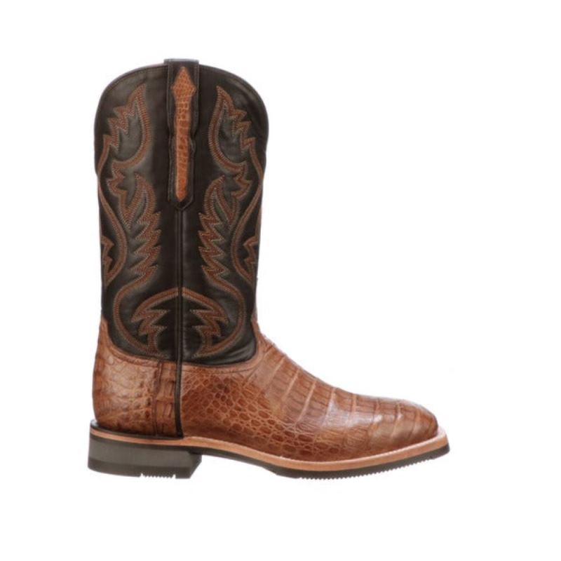 Lucchese Boots | Rowdy Caiman - Saddle + Brown