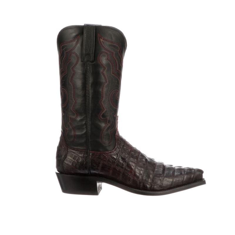 Lucchese Boots | Franklin - Black Cherry + Black
