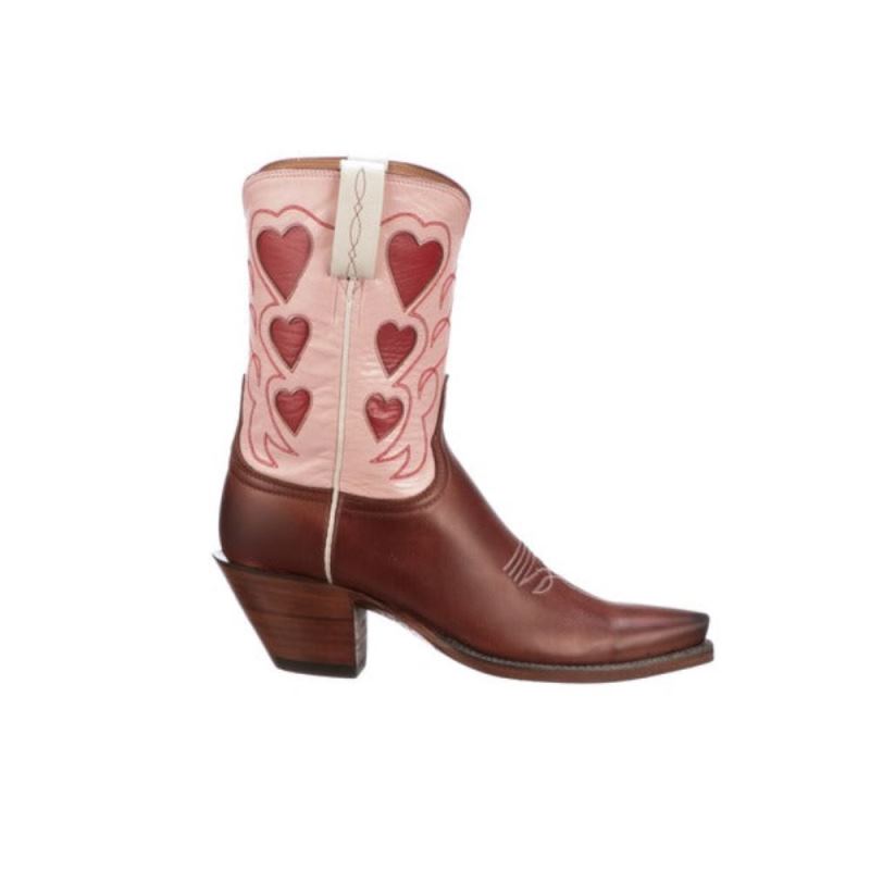 Lucchese Boots | Queen Of Hearts - Rust + Pink