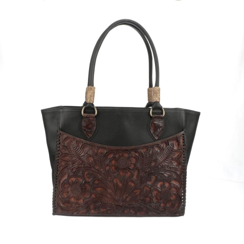 Lucchese Boots | Tooled Tote Bag - Black
