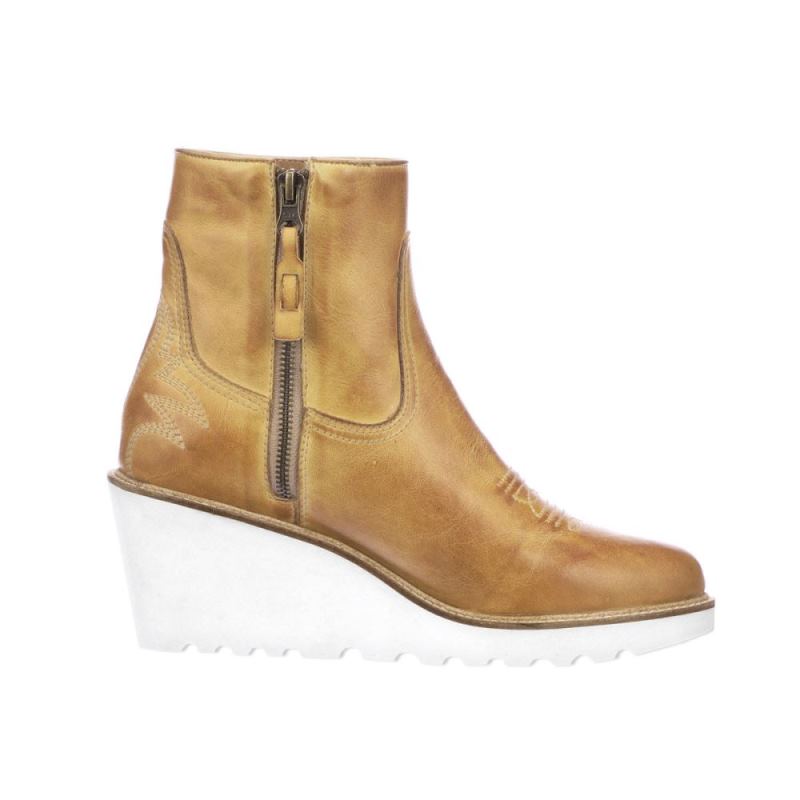 Lucchese Boots | Music City Wedge Bootie - Tan